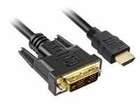 Adapterkabel HDMI > DVI - schwarz, 2 Meter, Single Link, 18+1
