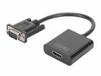 VGA > HDMI Konverter, Adapter - schwarz, 15cm