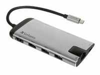 USB-C Multiport-Hub, Dockingstation - grau, HDMI, USB-A, RJ-45