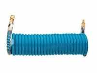 Spiralschlauch 9040S-10, Druckluftschlauch - blau, mit Drehgelenken, 7,62 Meter