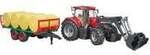 Case IH Optum 300CVX mit Frontlader und Ballentransportanh&auml;nger, Modellfahrzeug