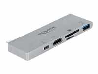 Dockingstation für MacBook mit 4K und PD 3.0 - grau, USB-C, HDMI, SD, MicroSD