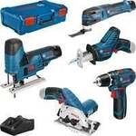 5-teiliges 12Volt-Werkzeug-Set, GSR + GOP + GKS + GSA + GST