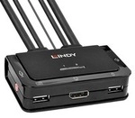 2 Port DisplayPort 1.2, USB 2.0 & Audio Cable KVM Switch, KVM-Switch