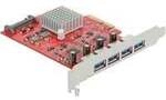 PCIe x4 > 4x extern USB-A 3.2 Gen 2, USB-Controller