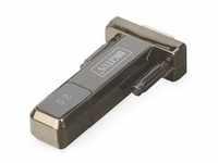 USB 2.0 Adapter, USB-A Stecker > Seriell RS232 Stecker - schwarz, inkl. 80cm
