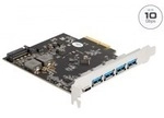 PCI Express x4 Karte zu 1 x USB Type-C + 4 x USB Typ-A, Schnittstellenkarte