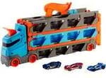 2-in-1 Rennbahn-Transporter mit 3 Fahrzeugen im Ma&szlig;stab 1:64, Spielfahrzeug