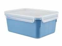 CLIP & CLOSE Color Frischhaltedose 2,2 Liter - blau/transparent, rechteckig, mit