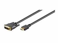 Adapterkabel DVI-D Stecker > HDMI Stecker - schwarz, 3 Meter, vergoldet