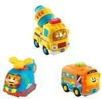 Tut Tut Baby Flitzer - 3er-Set Reisebus, Helikopter, Betonmischer, Spielfahrzeug
