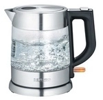 Glas-Wasserkocher WK 3468 - edelstahl (gebürstet)/schwarz, 1 Liter Glas-Wasserkocher WK 3468 - edelstahl (gebürstet)/schwarz, 1 Liter