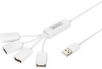 Slim Spider USB-Hub, USB-A 2.0 Stecker > 4x USB-A Buchse