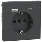 Schutzkontakt Steckdose mit USB Ladeger&auml;t Typ MEG2367-6034, Unterputz, 16 Ampere,