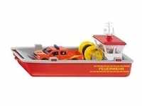 SUPER Feuerwehr Arbeitsboot, Spielfahrzeug - rot/grau