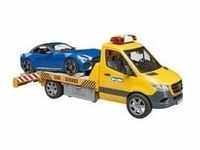 MB Sprinter Autotransporter mit Light & Sound Modul , Modellfahrzeug - orange/blau,