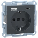 Schutzkontakt Steckdose mit USB Ladeger&auml;t, Unterputz, 16 Ampere, 250 Volt, Typ F