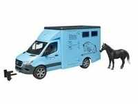 MB Sprinter Tiertransporter mit Pferd, Modellfahrzeug - blau