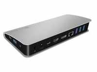 IB-DK2408-C, Dockingstation - silber/schwarz, USB-C, HDMI, DisplayPort, Kartenleser,