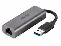 USB 3.2 Gen 1 Adapter USB-C2500, USB-A Stecker > RJ-45 Buchse - grau, 2,5 Gigabit