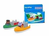 Container- & Transportboot, Spielfahrzeug - mehrfarbig, Inkl. 2 Spielfiguren