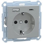 Schutzkontakt Steckdose mit USB Ladeger&auml;t, Typ MEG2367-0460, Unterputz, 16 Ampere,