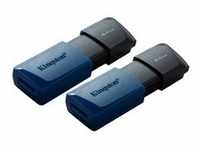 DataTraveler Exodia M 64 GB, USB-Stick - blau/schwarz, USB-A 3.2 Gen 1, 2 Stück