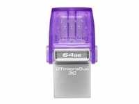DataTraveler microDuo 3C 64 GB, USB-Stick - violett/transparent, USB-A 3.2 Gen 1,