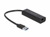 USB 3.2 Gen 1 Adapter, USB-A Stecker > RJ-45 Buchse - schwarz, 15cm, 2,5 Gigabit LAN