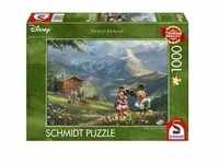 Thomas Kinkade Studios: Disney - Mickey & Minnie in den Alpen, Puzzle - 1000...