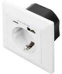 Sicherheits-Steckdose Unterputz, mit 1x USB-A und 1x USB-C