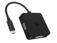 USB Adapter IB-DK1104-C, USB-C Stecker > VGA + DVI + HDMI + DisplayPort Buchse -