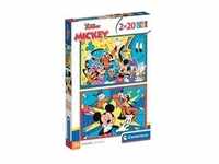 Kinderpuzzle Supercolor - Disney Mickey - 2x 20 Teile