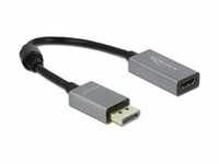 Aktiver Adapter Displayport 1.4 > HDMI Buchse 4K 60Hz - grau/schwarz, 20cm