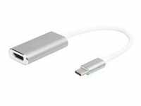 USB Adapter, USB-C Stecker > HDMI 4K Buchse - weiß/silber, 20cm