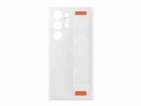 Silicone Grip Case, Schutzhülle - weiß/orange, Samsung Galaxy S23 Ultra