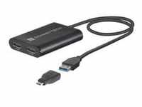 USB DisplayLink Adapter, USB-A Stecker > Dual 4K HDMI - schwarz, 30cm, für M1...