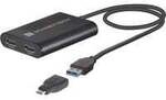 USB DisplayLink Adapter, USB-A Stecker > Dual 4K HDMI