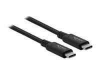 USB4 Gen 3x2 Kabel, USB-C Stecker > USB-C Stecker, Koaxialkabel - schwarz, 0,8...