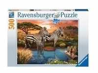 Puzzle Zebras am Wasserloch - 500 Teile