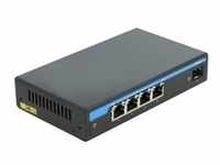 DeLOCK Giga Ethernet Switch 4P PoE+1SFP