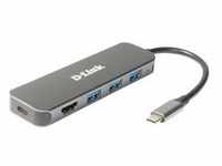 DUB-2333, Dockingstation - silber, USB-A, USB-C, HDMI