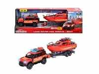 Land Rover Feuerwehrauto mit Boot, Spielfahrzeug