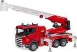 Scania Super 560R Feuerwehr mit Drehleiter, Wasserpumpe, Light & Sound,