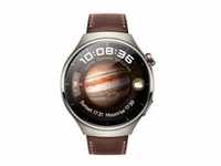 Watch 4 Pro (Medes-L19L), Smartwatch - titan, Armband: Dunkelbraun, Leder