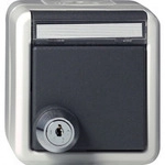 Schutzkontaktsteckdose Typ F 16 Ampere 250 Volt mit Klappdeckel Schloss und