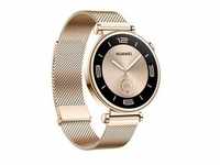 Watch GT4 41mm (Aurora-B19M), Smartwatch - gold/weiß, goldenes Milanese-Armband