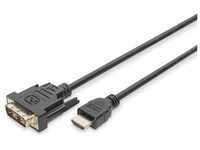 DIGITUS HDMI Adapterkabel, Typ A-DVI(18+1) St/St, 3.0m DB-330300-030-S