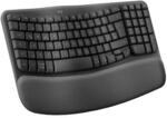 Logitech Wave Keys Grafit Kabellose Tastatur, Bluetooth, ergonomisch, Logi Bolt