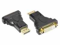 Good Connections DisplayPort St. zu DVI-I Bu. Adapter 24K vergoldet schwarz DVI-DP